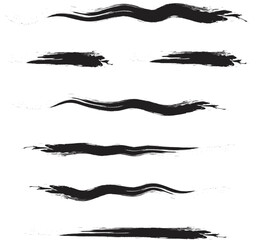 Fototapeta premium Set of black vector brush strokes, Paint brush, Grunge design, Background for text