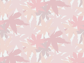 紅葉した楓のシームレス背景素材（ピンク・グレー）