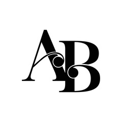 AB Monogram Initial Letters Logo