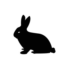 silhouette black flat rabbit icon vector design