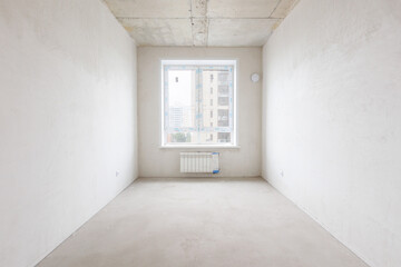 interior of the apartment without decoration in gray colors