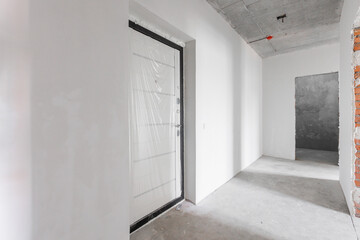 interior of the apartment without decoration in gray colors