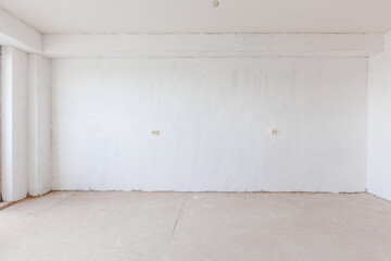 interior of the apartment without decoration in gray colors