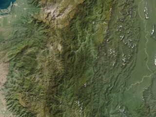 Fototapeta na wymiar Zamora Chinchipe, Ecuador. Low-res satellite. No legend