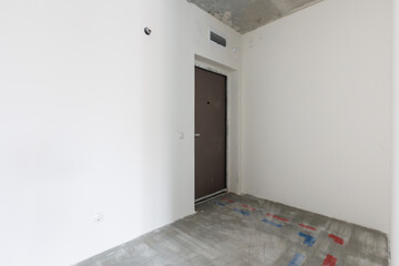 interior of the apartment without decoration in gray colors