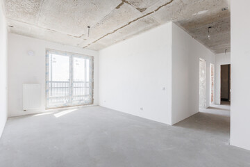 Obraz premium interior of the apartment without decoration in gray colors