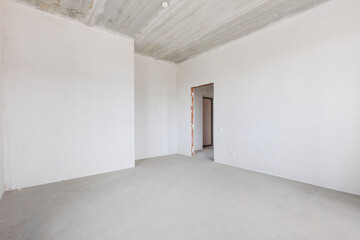 interior of the apartment without decoration in gray colors