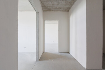 interior of the apartment without decoration in gray colors