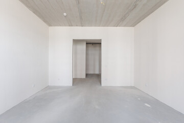 interior of the apartment without decoration in gray colors