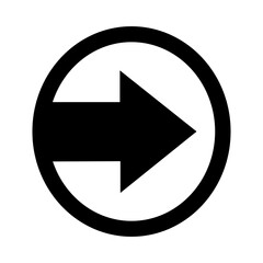RIGHT ARROW SIGN IN THE CIRCLE