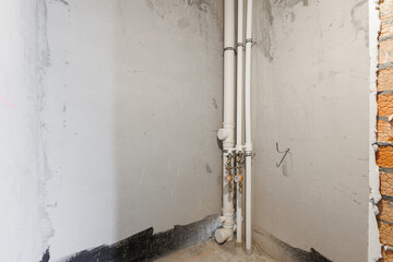 interior of the apartment without decoration in gray colors