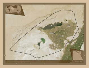 Al Fayyum, Egypt. Low-res satellite. Labelled points of cities