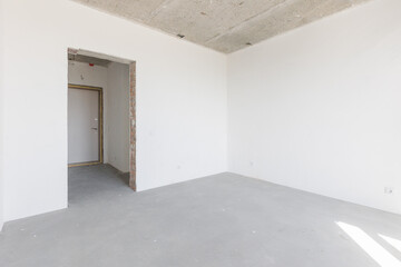 interior of the apartment without decoration in gray colors