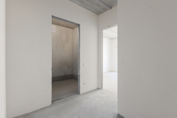 interior of the apartment without decoration in gray colors