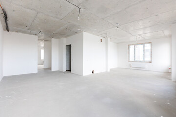 interior of the apartment without decoration in gray colors