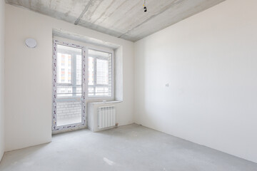 interior of the apartment without decoration in gray colors