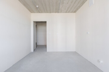 interior of the apartment without decoration in gray colors