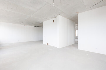 Obraz premium interior of the apartment without decoration in gray colors