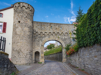 Obraz premium Lower Gate part of the historic town fortifications in Bad Wimpfen. Neckar Valley, Kraichgau, Baden-Württemberg, Germany, Europe