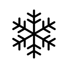 Snowflake outline icon isolated on white background. Decorative element for Christmas and New Year design. Vector graphics