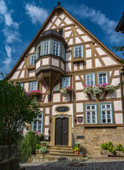 Half-timbered house (Bürgermeister Elsässer Haus) built 1717 in Bad Wimpfen, Neckartal, Kraichgau, Baden-Württemberg, Germany, Europe