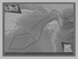 Al Jizah, Egypt. Grayscale. Major cities