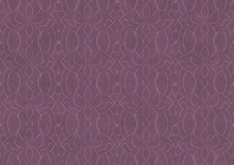 Hand-drawn abstract seamless ornament. Pale pink on a purple background. Paper texture. Digital artwork, A4. (pattern: p08-1c)