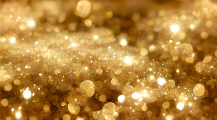 glitter vintage lights texture. gold abstract background. Golden rays and sparkles. defocused circle bokeh. 3D Rendering