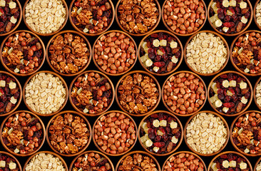 nuts and dried fruits background