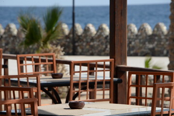 cafe interior near the sea