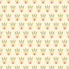 Ornamental floral seamless pattern design for surface printing. Decorative repeat foliage texture. Abstract foliate background