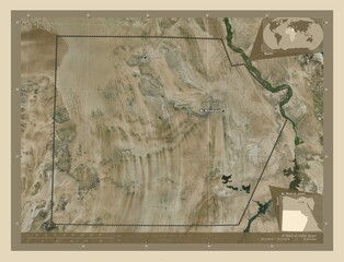 Al Wadi al Jadid, Egypt. High-res satellite. Labelled points of cities