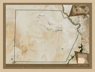 Al Wadi al Jadid, Egypt. Low-res satellite. Labelled points of cities