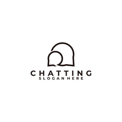 Fototapeta premium Chatting logo icon vector isolated