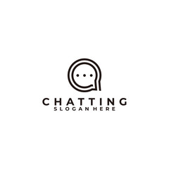 Chatting logo icon vector isolated