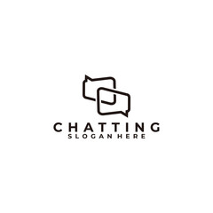 Chatting logo icon vector isolated