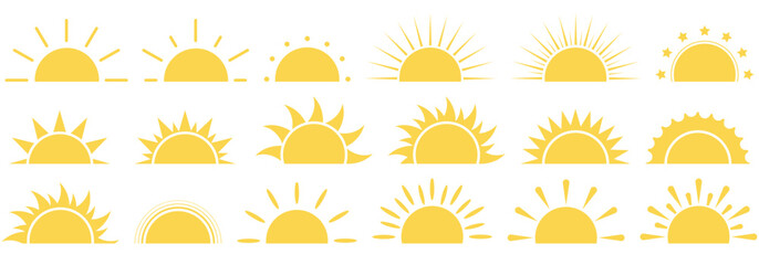 Sun icon. Sunshine icon. Vector illustration.