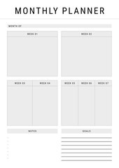 Clean Monthly Planner