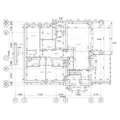 Detailed architectural private house floor plan, apartment layout, blueprint. Vector illustration