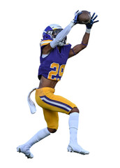 Young athletic tackle football players making great plays during a game