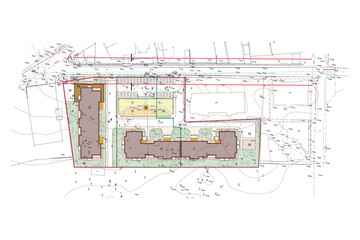 Vector blueprint of an architectural masterplan