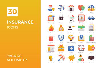 Insurance icons collection.