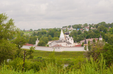 The Holy Assumption Monastery on the banks of the Volga River in the ancient Russian town of Staritsa