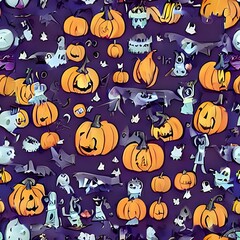 halloween seamless pattern