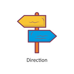 Direction Vector Filled outline Icon Design illustration. Travel Symbol on White background EPS 10 File