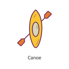 Canoe Vector Filled outline Icon Design illustration. Travel Symbol on White background EPS 10 File