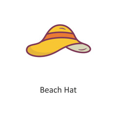 Beach Hat Vector Filled outline Icon Design illustration. Travel Symbol on White background EPS 10 File