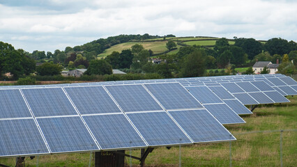 Solar panels installed on a farm in East Devon UK