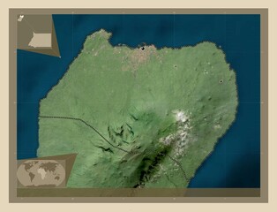 Bioko Norte, Equatorial Guinea. High-res satellite. Major cities