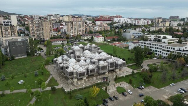 Prizren Old Town Aerial View. Popular Tourist Destination in Kosovo. Historic and touristic city located in Prizren. Balkans. Europe. 